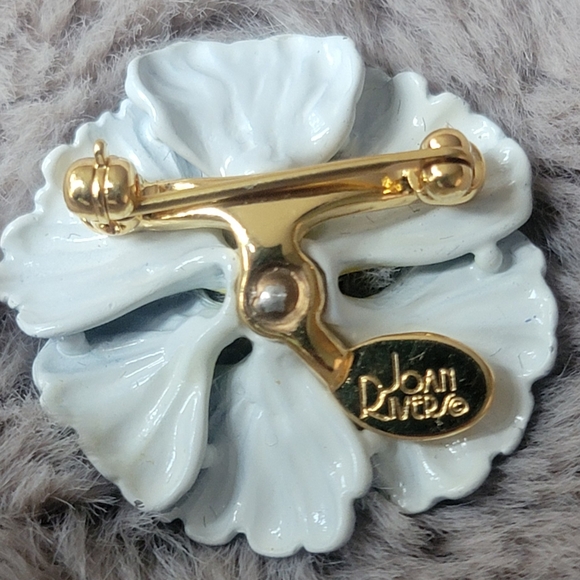 Blue and Yellow Floral Brooch - Picture 2 of 5